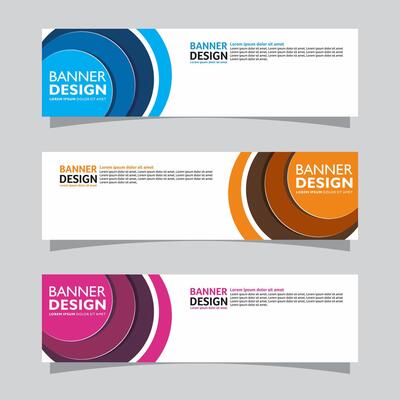 Vector set of landscape banner background design concept. Web background business layout template