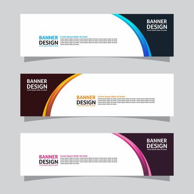 Vector set of landscape banner background design concept. Web background business layout template