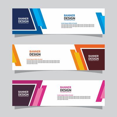 Vector set of landscape banner background design concept. Web background business layout template