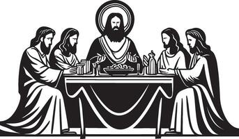 AI generated Christ Last Supper Illustration vector