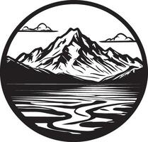 AI generated Mountain Lake Illustration vector