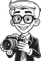 AI generated Cartoon Man Photographer with a Camera Illustration vector