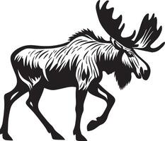 AI generated Moose Walking Illustration vector