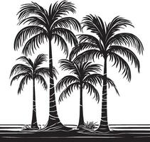 AI generated Palm Trees Landscape Illustration vector