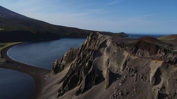 Aerial view of the top of the extinct volcano Taketomi video