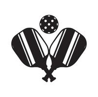 pickleball ball and paddle isolated vector on white,  simple illustration of ball with hole