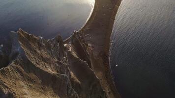 cormoranes pájaro colonia en el Pendiente de extinto volcán tomi video