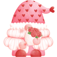 Watercolor Valentines Day Gnome Illustration png
