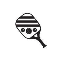 pickleball ball and paddle isolated vector on white,  simple illustration of ball with hole