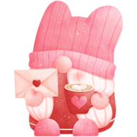 vattenfärg valentines dag gnome illustration png