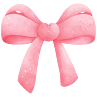 Watercolor Pink Bow Illustration png