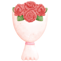 acquerello rosso rosa mazzo illustrazione png