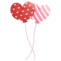 aguarela coração balões ilustração png
