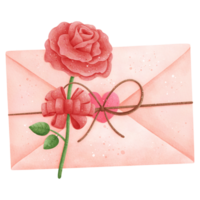 Watercolor Valentines Day Love Letter Illustration png