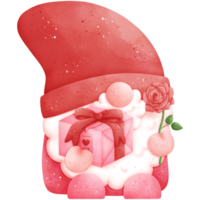 vattenfärg valentines dag gnome illustration png