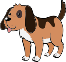 süß braun Beagle Hund Karikatur Illustration png