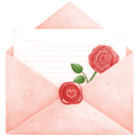 Watercolor Valentines Day Love Letter Illustration png