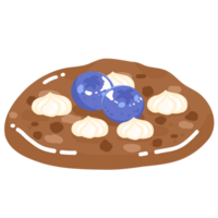 Cookie with blueberries illustration png