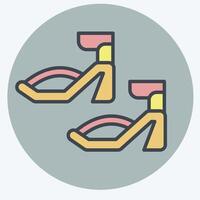 Icon Sandals. related to Fashion symbol. color mate style. simple design editable. simple illustration vector