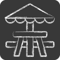Icon Picnic Table. related to Picnic symbol. chalk Style. simple design editable. simple illustration vector
