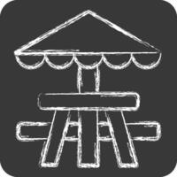 Icon Picnic Table. related to Picnic symbol. chalk Style. simple design editable. simple illustration vector