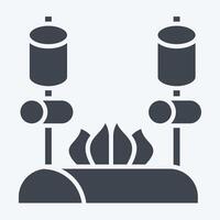 Icon Bonfire. related to Picnic symbol. glyph style. simple design editable. simple illustration vector