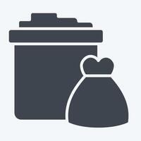 Icon Trash. related to Picnic symbol. glyph style. simple design editable. simple illustration vector