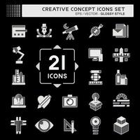 Icon Set Creative Concept. related to Education symbol. glossy style. simple design editable. simple illustration vector