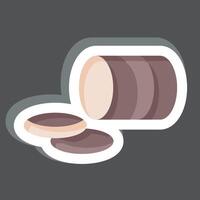 Sticker Bacon. related to Picnic symbol. simple design editable. simple illustration vector