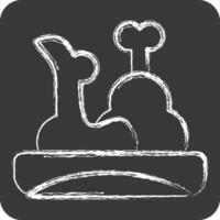 Icon Chicken Leg. related to Picnic symbol. chalk Style. simple design editable. simple illustration vector