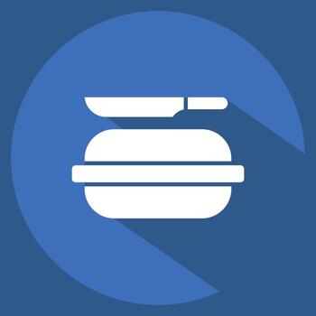 Icon Pie. related to Picnic symbol. long shadow style. simple design editable. simple illustration vector