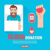 Blood donation. Healthcare concept design flat vector