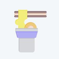 Icon Noodle. related to Picnic symbol. flat style. simple design editable. simple illustration vector