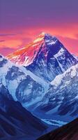 AI generated Alpine mountains sunrise, background image, generative AI photo