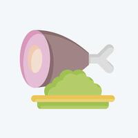 Icon Ham. related to Fast Food symbol. flat style. simple design editable. simple illustration vector