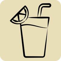 Icon Cocktail 2. related to Cocktails,Drink symbol. hand drawn style. simple design editable. simple illustration vector