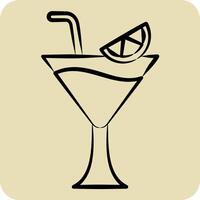 icono martini. relacionado a cócteles, bebida símbolo. mano dibujado estilo. sencillo diseño editable. sencillo ilustración vector