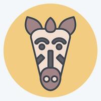 Icon Zebra. related to Kenya symbol. color mate style. simple design editable. simple illustration vector