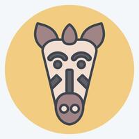 Icon Zebra. related to Kenya symbol. color mate style. simple design editable. simple illustration vector