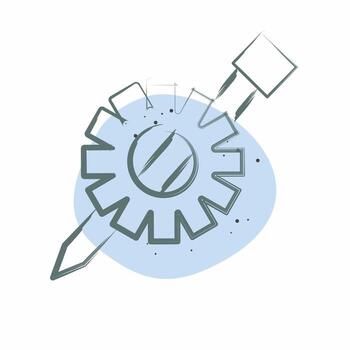 Icon Tech Resource. related to Creative Concept symbol. Color Spot Style. simple design editable. simple illustration vector