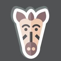 Sticker Zebra. related to Kenya symbol. simple design editable. simple illustration vector