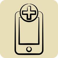 Icon Medical App. related to Medical symbol. hand drawn style. simple design editable. simple illustration vector