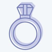 Icon Diamond Ring. related to Fashion symbol. two tone style. simple design editable. simple illustration vector