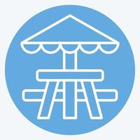 Icon Picnic Table. related to Picnic symbol. blue eyes style. simple design editable. simple illustration vector