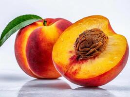 AI generated Generated Imagepeaches,Nectarine fruit isolated on white background photo