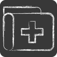 Icon Medical Records. related to Medical symbol. chalk Style. simple design editable. simple illustration vector