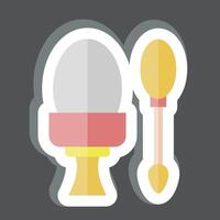 Sticker Boiled egg. related to Fast Food symbol. simple design editable. simple illustration vector