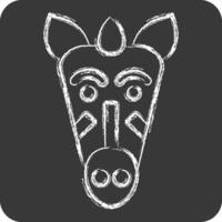 Icon Zebra. related to Kenya symbol. chalk Style. simple design editable. simple illustration vector