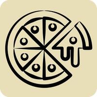 Icon Pizza. related to Fast Food symbol. hand drawn style. simple design editable. simple illustration vector