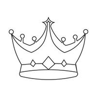 Continuous line drawing of crown outline vector art illustration design.